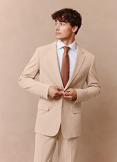 front Savile Tan Wool Blend Suit