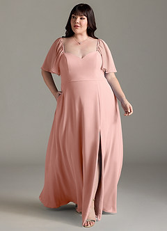 Azazie Chloe Bridesmaid Dresses Rosette A-Line Sweetheart Neckline Chiffon Dress image7