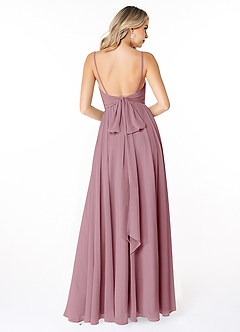 Azazie Gracie Final Sale Vintage Mauve A-Line Pleated Chiffon Dress image3