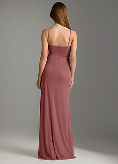 Azazie Maci Bridesmaid Dresses Amethyst Sheath Pleated Mesh Dress image2