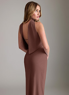 Azazie Lusinda Suknie dla druhen Syrena Zza ramienia Szyfon Do ziemi Sukienka image5