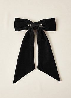front Matching Color Velvet Bow Hair Clip