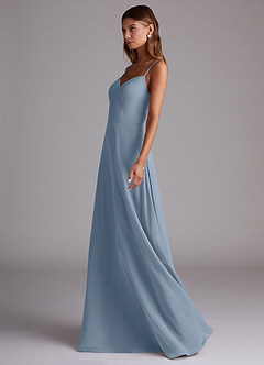 Azazie Marley Bridesmaid Dresses Dusty Blue A-Line Off the Shoulder Chiffon Convertible Dress image6