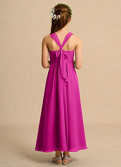 Azazie Tater Girl vestidos de niña de las flores Vestido de Fucsia de Gasa de Corte En A con Plisado image2