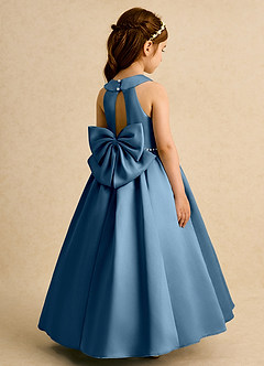 Azazie Daisies Robe Demoiselle D'honneur Fillette Robe Princesse en Mat Satiné Arc Bermude image1