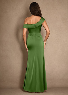 Azazie Hamptons Mother of the Bride Dresses Basil A-Line Pleated Stretch Satin Dress image2