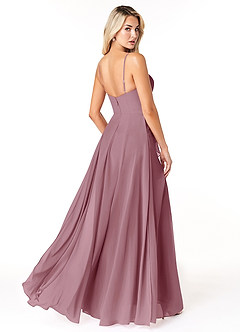Azazie Emerald Bridesmaid Dresses A-Line Ruffled Chiffon Floor-Length Dress image4