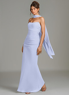 Azazie Whitley Jurken voor bruidsmeisjes Jurk van Chiffon met Zeemeermin Strapless Lavendel image4