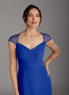 Azazie Blanchett Mother of the Bride Dresses Royal Blue Mermaid Sequins Chiffon Dress image7