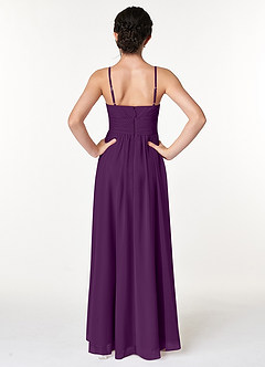 Azazie Catalina Junior Grape A-Line Ruched Chiffon Dress image2