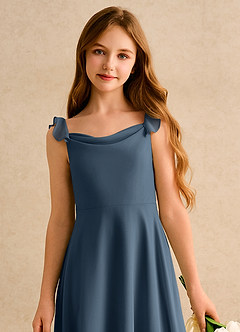 Azazie Puppy Girls Formal Flower Girl Dresses Neptune A-Line Pleated Chiffon Dress image6