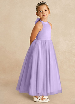 Azazie Bev Blumenmädchenkleider A-Linie Cabrio Tüll Kleid Flieder image8