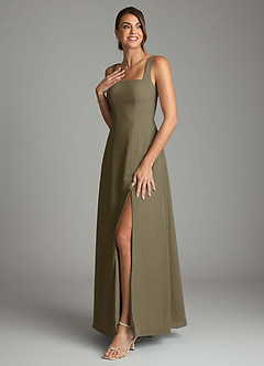 Azazie Debra Bridesmaid Dresses Willow Green A-Line with Pockets Chiffon Convertible Dress image5