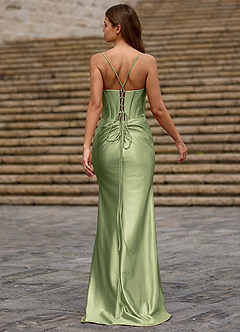 Glow Pistachio Silk-like Satin Prom Dress image2