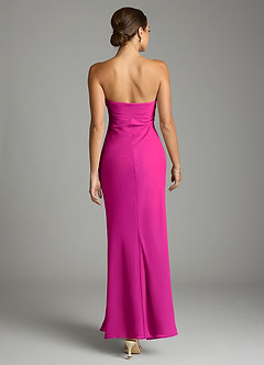 Azazie Saylor Vestidos de damas de honor Vestido de Fucsia de Gasa de Corte Sirena con Sin tirantes image11