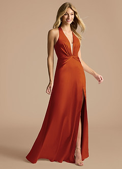 Azazie Janessa Final Sale Black A-Line Metallic Satin Dress image5