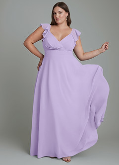 Azazie Leilani Bridesmaid Dresses Lilac A-Line Pleated Chiffon Dress image8