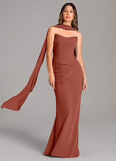 Azazie Sorrel Bridesmaid Dresses Auburn Mermaid Corset Chiffon Dress image1