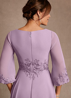 Azazie Ana 신부의 어머니 드레스 A라인 레이스 쉬폰 티 길이 드레스 image6