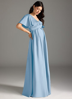 Azazie Verna Abiti da damigella d'onore premaman Abito A-Line Drappeggiato Raso Elasticizzato Floor-Length image6