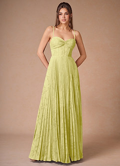 Cannelle Lemon Sorbet Pleated Maxi Dress image4