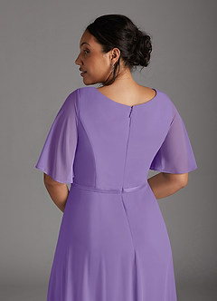 Azazie Tricia Kleider für die Brautmutter A-Linie V-Hals Gefaltet Chiffon Kleid Tahiti image12