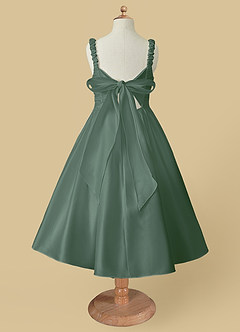 Azazie Cutie Pie Flower Girl Dresses A-Line Pleated Matte Satin Dress image5