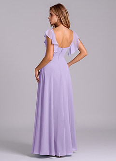 Azazie Leilani Bridesmaid Dresses Lilac A-Line Pleated Chiffon Dress image6