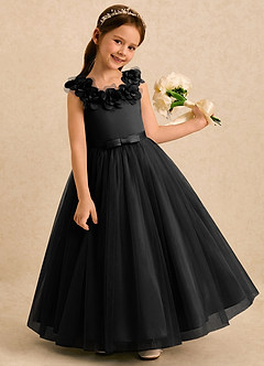 Azazie Eden Flower Girl Klänningar Klänning Balklänningsmodell i Tyll Plisserad image2