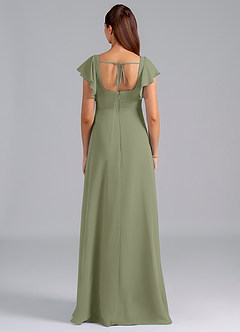 Azazie Bondi Maternity Bridesmaid Dresses A-Line Ruched Chiffon Floor-Length Dress image2