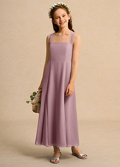 Azazie Tater Junior Formal Flower Girl Klänningar Klä A-Line i Chiffong Plisserad image1