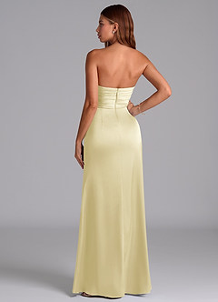 Azazie Claudelle Abiti da Damigella Abito Sirena in Raso Elasticizzato Senza Cinturino Sorbetto Al Limone image7