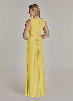 Azazie Manuella Mère de la mariée Robes Robe Trapèze en Mousseline de soie Col V plissé Canari image6