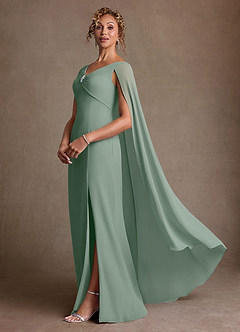 Azazie Boudica Mother of the Bride Dresses Silver Sage A-Line Pleated Chiffon Dress image2