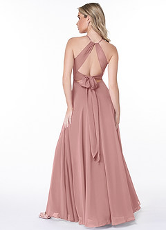 Azazie Evalleen Bridesmaid Dresses Dusty Rose A-Line Pleated Chiffon Dress image4