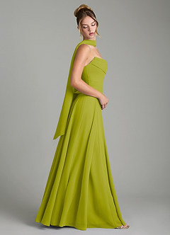 Azazie Gabriela Bridesmaid Dresses Lemongrass A-Line Corset Chiffon Dress image3