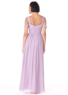 Azazie Lianne Brautjungfernkleider A-Linie Schulterfrei Chiffon Kleid Frostiges Flieder image4