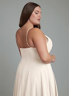 Azazie Amani Bridesmaid Dresses White Alabaster A-Line Pleated Chiffon Dress image7