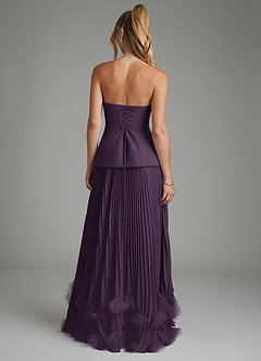 Azazie Alex Robes de demoiselle d'honneur Robe Trapèze en Mousseline de soie Corset Prune image6