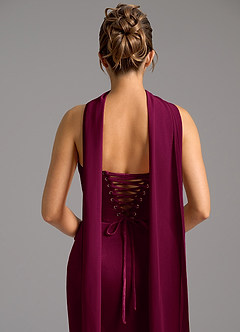 Azazie Sorrel Robes de demoiselle d'honneur Robe Sirène Convertible en velours Corset Cabernet image6