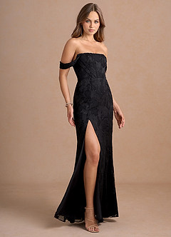 Mariah Black Off Shoulder Maxi Dress image5