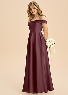 Azazie Sissy Junior Vestido de Sangrado de Satén Elástico de Corte en A con Vestidos sin tirantes image6