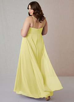 Azazie Emerald Robes de demoiselle d'honneur Robe Trapèze en Mousseline de soie Volant Sorbet Citron image8