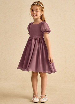 Azazie Jolie Blumenmädchenkleider A-Linie mit ärmel Chiffon Kleid Amethyst image5