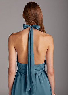 Azazie Oli Bridesmaid Dresses Bermuda Pleated Stretch Satin Jumpsuit image5