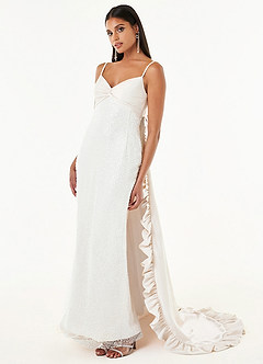 white christmas dresses Open-Back Long Formal Dress with Pastel Beading Ivory / 0 main image 0