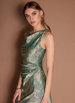 Gelina Platinum Teal Maxi Dress image2