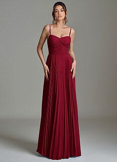 Azazie Catie Bridesmaid Dresses Burgundy A-Line Sweetheart Neckline Chiffon Dress image4