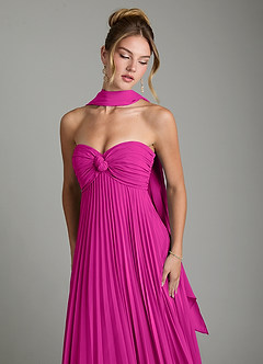 Azazie Tempest Abiti da Damigella Abito Convertibile Impero in Chiffon Corsetto Fucsia image8