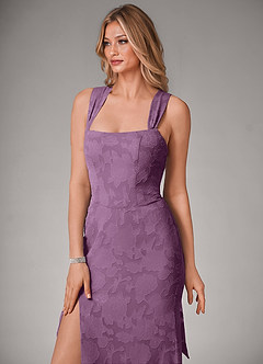 Azazie Luci Bridesmaid Dresses Wisteria Mermaid Pleated Floral Burnout Convertible Dress image4